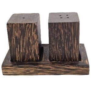 Kultura Wooden Salt & Pepper Shakers Condiments  Kitchen Seasoning Container